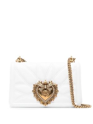 Dolce & Gabbana sac porté épaule à plaque logo - Blanc
