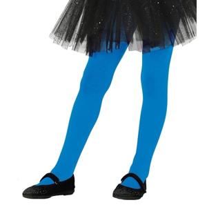 Carnaval verkleed panty voor meisjes - blauw - 15 denier - 5 tot 9 jaar