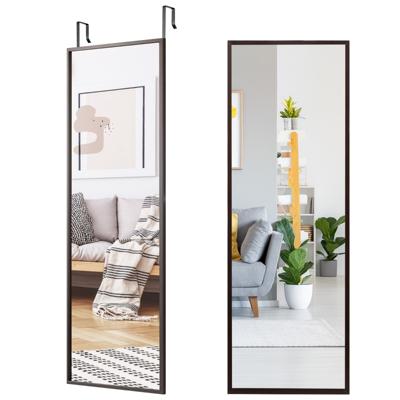 Grote Wandspiegel met in Hoogte Verstelbare Ophanghaken 36,5 x 1,5 x 107 cm Bruin