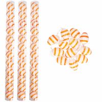 Oranje/wit gestreepte hangdecoratie paaseieren 48x stuks