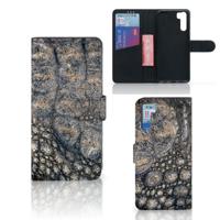 OPPO A91 | Reno3 | Telefoonhoesje | Met pasjeshouder | Krokodillenprint