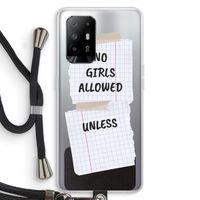 No Girls Allowed Unless: Oppo A95 5G Transparant Hoesje met koord