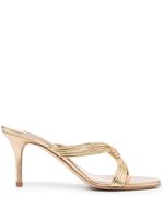 Arteana Capri 75mm metallic mules - Or