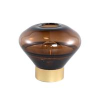 PTMD Akahi Brown glass LED lamp round - thumbnail