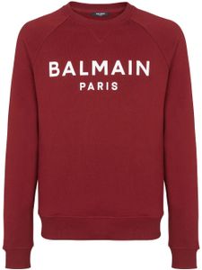 Balmain sweat à logo imprimé - Rouge