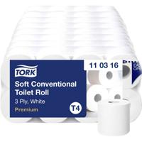 TORK T4-System Kleinrollen ToilettPapier weich 3-lag T4 110316 Toiletpapier Aantal lagen: 3 lagen 72 stuk(s)
