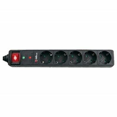 Stopcontactenstrip 5 Tomas met Interruptor Riello THUNDER 5002 Zwart