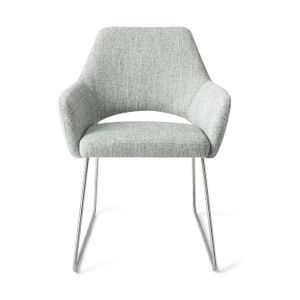Jesper Home Yanai eetkamerstoel Soft Sage slide steel