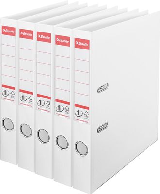Esselte ordner Power N°1, rug van 5 cm, wit, pak van 5 stuks