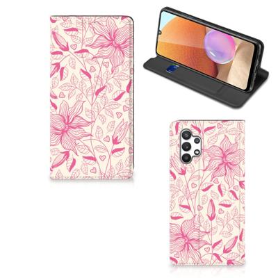 Samsung Galaxy A32 4G | A32 5G Enterprise Editie Smart Cover Pink Flowers