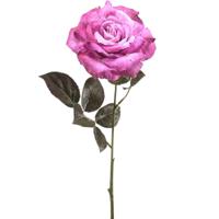 Emerald Kunstbloem roos Pascal - roze - 65 cm - decoratie bloemen   - - thumbnail