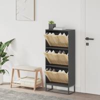 VidaXL Schoenenkast 52x25x120 cm bewerkt hout zwart