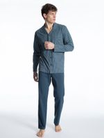 Calida Calida herenpyjama 40863 blue wing teal