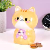Coin bank Kawaii Gamer orange ceramic