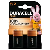 Batterij duracell plus blok 2x 9v