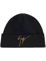 Giuseppe Zanotti bonnet Mhilo à logo brodé - Noir