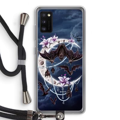 Vleermuizen Maan: Samsung Galaxy A41 Transparant Hoesje met koord
