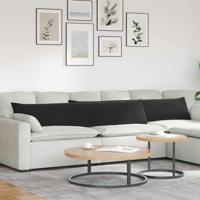 VidaXL Sofa kussens 2 stuks zwart 200 x 40 cm cordstof