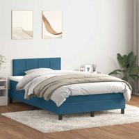 Boxspring met matras fluweel donkerblauw 120x210 cm
