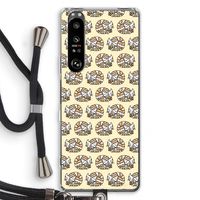 Slapende poes: Sony Xperia 1 III Transparant Hoesje met koord