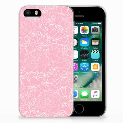 Apple iPhone SE | 5S | TPU Case | White Flowers