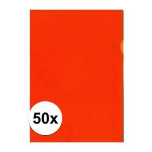 10x stuks documenten Insteekmapjes - oranje - A4 formaat - 21 x 30 cm - Kantoorartikelen