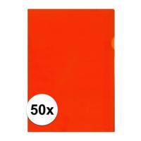 10x stuks documenten Insteekmapjes - oranje - A4 formaat - 21 x 30 cm - Kantoorartikelen