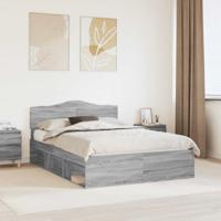 Bedframe Grijs Sonoma 140 x 190 cm Massief grenenhout