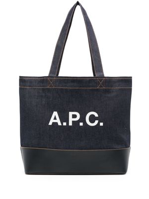 A.P.C. sac cabas Axel en jean - Bleu