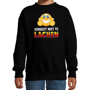 Vergeet niet te lachen emoticon fun trui kids zwart 14-15 jaar (170/176)  -