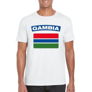 T-shirt met Gambiaanse vlag wit heren