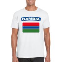 T-shirt met Gambiaanse vlag wit heren - thumbnail