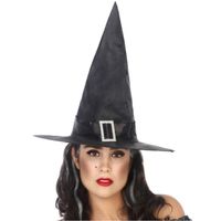 Halloween heksenhoed - basic model - one size - zwart - meisjes/dames