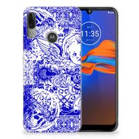 Silicone Back Case Motorola Moto E6 Plus Angel Skull Blauw - thumbnail