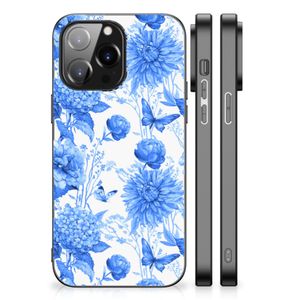 Bloemen Hoesje voor iPhone 14 Pro Max Flowers Blue