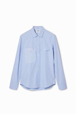 Gestreept shirt met zakken - BLUE - S