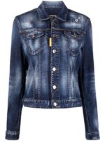 DSQUARED2 veste en jean à effet taches de peinture - Bleu