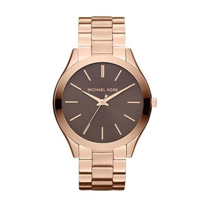 Runway Slim Dames Rose Goud Bruine Wijzerplaat Quartz Horloge MK3181