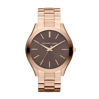 Runway Slim Dames Rose Goud Bruine Wijzerplaat Quartz Horloge MK3181