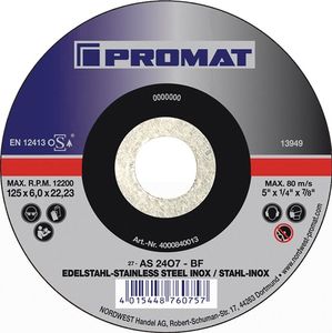 Promat Afbraamschijf | D230xS6mm | gebogen universele | gat 22,23 mm - 4000840015 4000840015