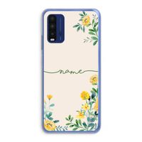 Gele bloemen: Xiaomi Redmi 9T Transparant Hoesje