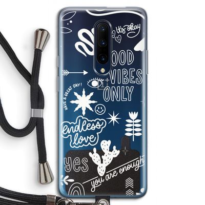Good vibes: OnePlus 7 Pro Transparant Hoesje met koord