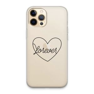 Forever heart black: iPhone 13 Pro Max Transparant Hoesje