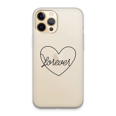 Forever heart black: iPhone 13 Pro Max Transparant Hoesje