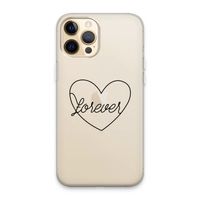 Forever heart black: iPhone 13 Pro Max Transparant Hoesje