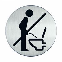 Novioproducts Pictogram zelfklevend rond niet staand plassen RVS - thumbnail