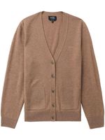 A.P.C. cardigan en laine à logo brodé - Marron - thumbnail