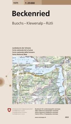 Wandelkaart - Topografische kaart 1171 Beckenried | Swisstopo