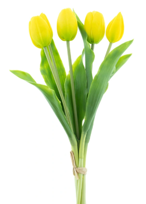 Bosje kunst tulpen Holland Sally X5 yellow 36 cm - Buitengewoon de boet