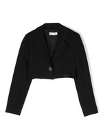 Monnalisa blazer crop à simple boutonnage - Noir